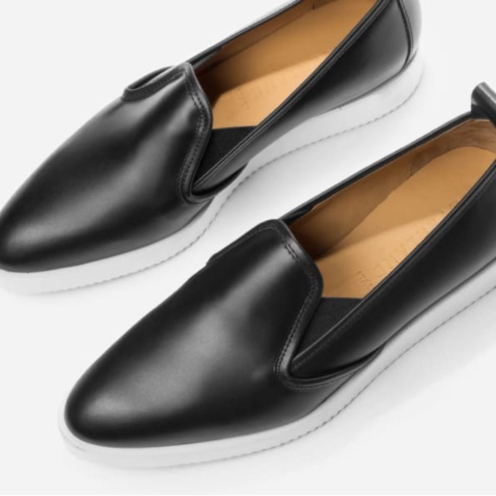 Everlane Womens The Leather Street Sneaker Black Size 7.5